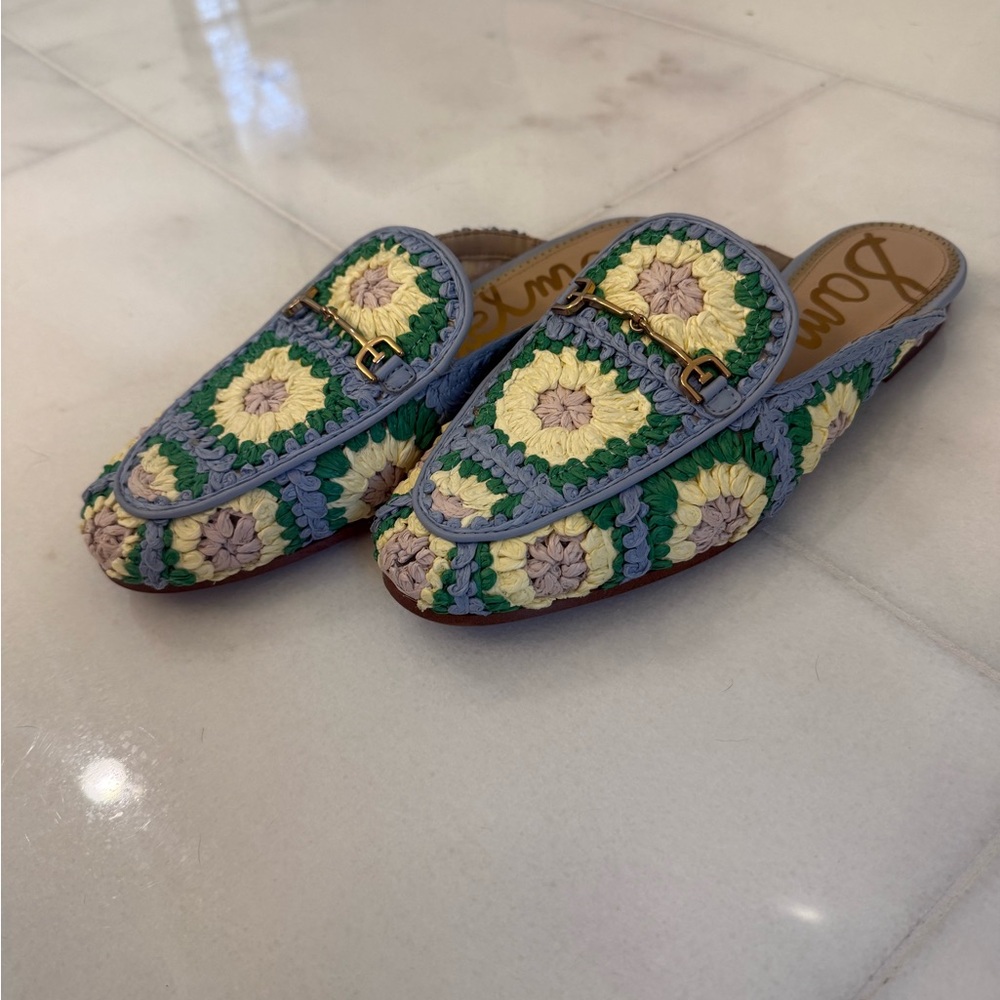 Sam Edelman Slide Loafers with beautiful Crochet Size 8.5